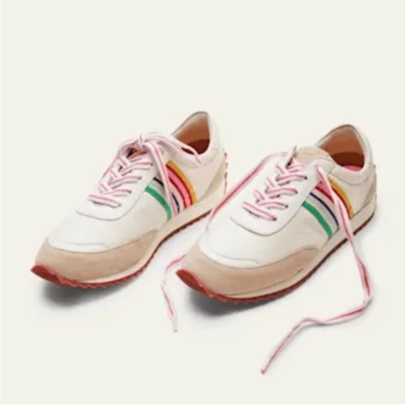 BODEN Striped Runner Trainers Tennis Shoe Sneaker Rainbow Sneaker Sz 38 US 7 - Picture 3 of 12